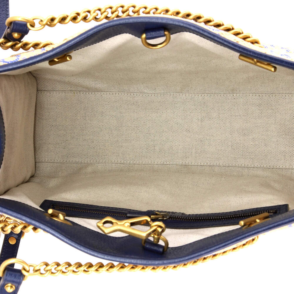 Gucci Medium GG Marmont Aria Chain Shopping Tote Jumbo GG Matelasse Raffia - Picture 5 of 5
